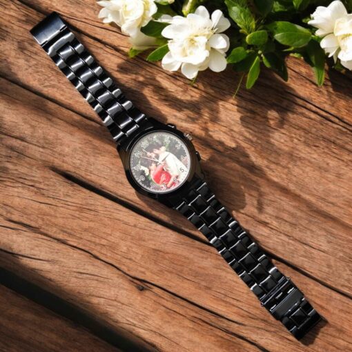 Mens Photo Printed Black Watch