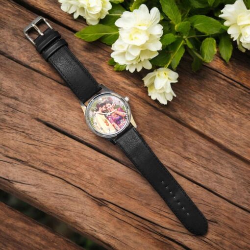 Black Strap Photo Printed  Watch